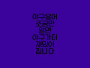 야구 용어